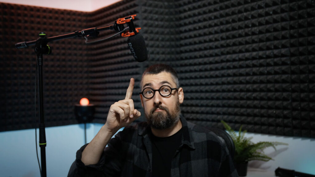 Gravity mic stand for YouTube